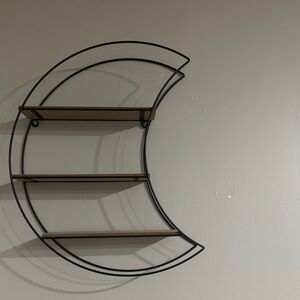 Modern Black and Brown Crescent Display Shelf